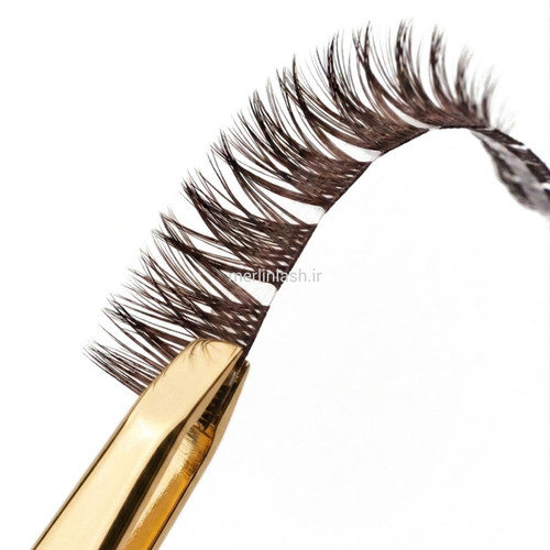 مژه ریسه ای مدل فیشر رنگ قهوه ای شکلاتی کاشت هیدن